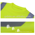 Custom Hi Viz Short Sleeves Shirts With Pocket High Visibility Safety T shirt With 5cm Reflective Tapes Lime EN471